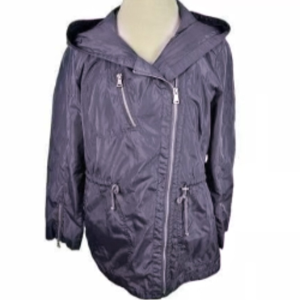 Vince Camuto Lightweight Water-Resistant Windbreaker, Asymmetrical Zip, Like New